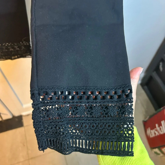 Zara Black Crochet Ankle Pants - Picture 3 of 6